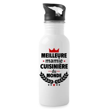 Meilleure mamie cuisinière du monde, cuisine, noël - Gourde avec paille intégrée - blanc - Droite