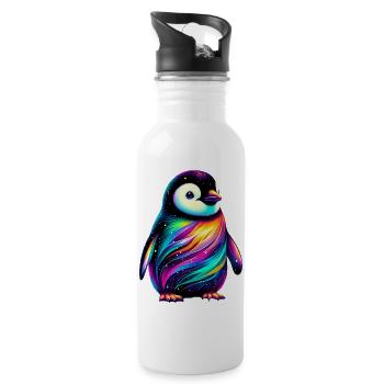 Penguin - Water bottle with straw - white - Right