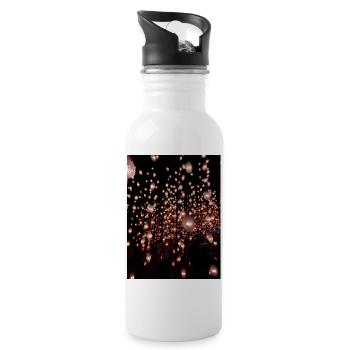 NIGHT LIGHTS - Water bottle with straw - white - Right