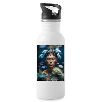 Lord of the Ocean - Trinkflasche mit integriertem Trinkhalm - Weiß - Rechts