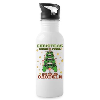 Gaming - Trinkflasche mit integriertem Trinkhalm - Weiß - Rechts