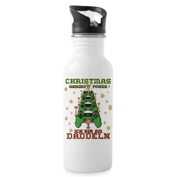Gamer - Trinkflasche mit integriertem Trinkhalm - Weiß - Rechts