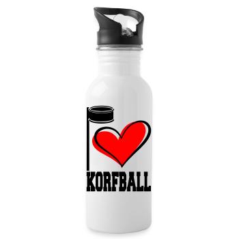 I LOVE KORFBALL - Water bottle with straw - white - Right