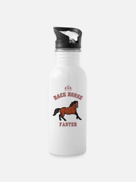 Fumier de cheval de course - Gourde avec paille intégrée - blanc