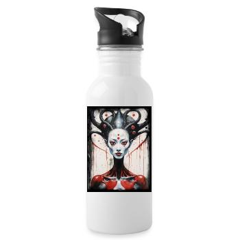 The Eyes of Mars - Water bottle with straw - white - Right