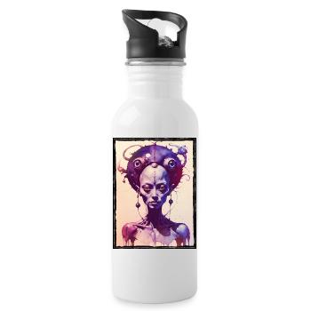 Alien Eyes - Water bottle with straw - white - Right