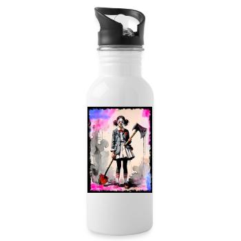 Wanna play? - Water bottle with straw - white - Right