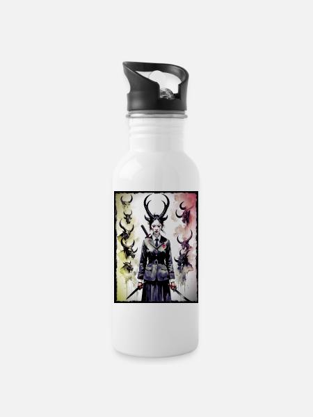 Demon Law - Water bottle with straw - white