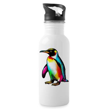 Pingouin - Gourde avec paille intégrée - blanc - Droite