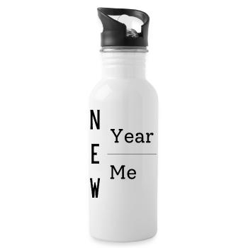 New Year New Me - Water bottle with straw - white - Right