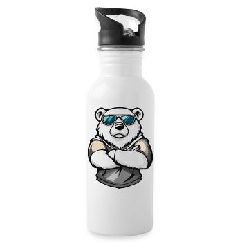 Polar Bear Sunglasses - Water bottle with straw - white - Right