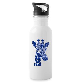 Pop Art Giraffe - Water bottle with straw - white - Right