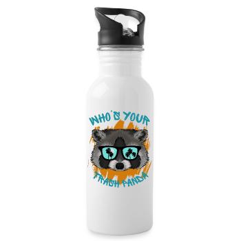 Who's Your Trash Panda - Water bottle with straw - white - Right