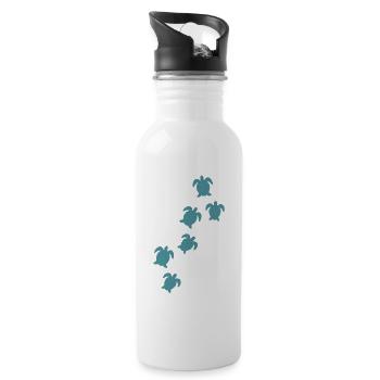 Sea turtle - Water bottle with straw - white - Right