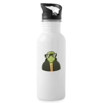 Calm Turtle - Water bottle with straw - white - Right