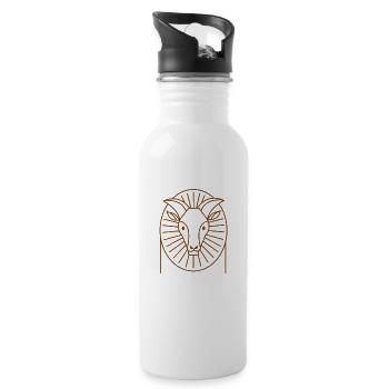 Himalaya-Tahr - Trinkflasche mit integriertem Trinkhalm - Weiß - Rechts