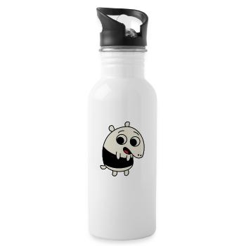 Tropischer Tapir - Trinkflasche mit integriertem Trinkhalm - Weiß - Rechts