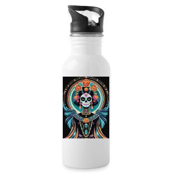 LA CATRINA DELUXE - Water bottle with straw - white - Right