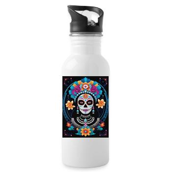 LA CATRINA DELUXE - Gourde avec paille intégrée - blanc - Droite