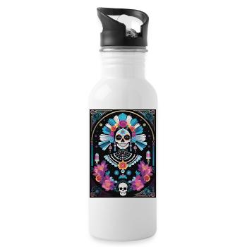 LA CATRINA DELUXE - Gourde avec paille intégrée - blanc - Droite