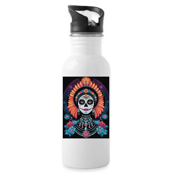 LA CATRINA DELUXE - Gourde avec paille intégrée - blanc - Droite