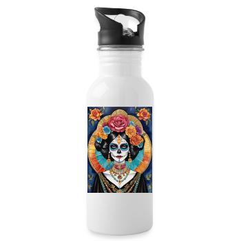 LA CATRINA DELUXE - Water bottle with straw - white - Right