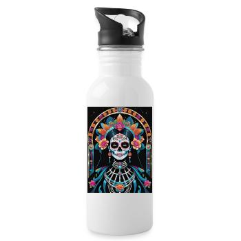 LA CATRINA DELUXE - Gourde avec paille intégrée - blanc - Droite