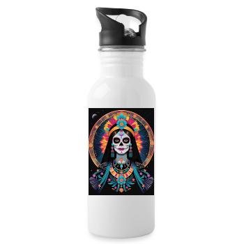 LA CATRINA DELUXE - Gourde avec paille intégrée - blanc - Droite