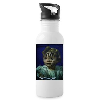 Global Art - Trinkflasche mit integriertem Trinkhalm - Weiß - Rechts