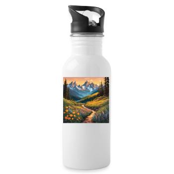 Alpine Meadow Trail - Water bottle with straw - white - Right