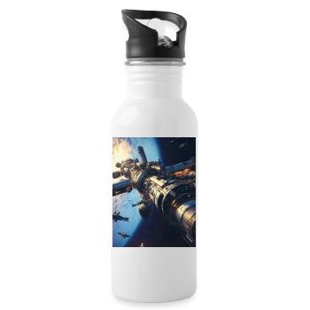 Lost in Space 1 3 - Trinkflasche mit integriertem Trinkhalm - Weiß - Rechts