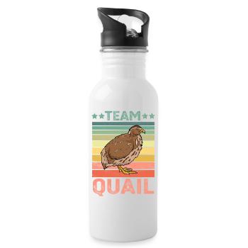 Quail - Water bottle with straw - white - Right