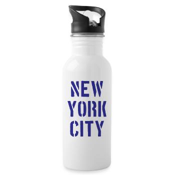 New York City - NYC - NY - Manhattan - Brooklyn - Gourde avec paille intégrée - blanc - Droite