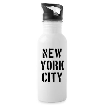 New York City - NYC - NY - Manhattan - Brooklyn - Gourde avec paille intégrée - blanc - Droite