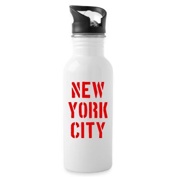 New York City - NYC - NY - Manhattan - Brooklyn - Gourde avec paille intégrée - blanc - Droite