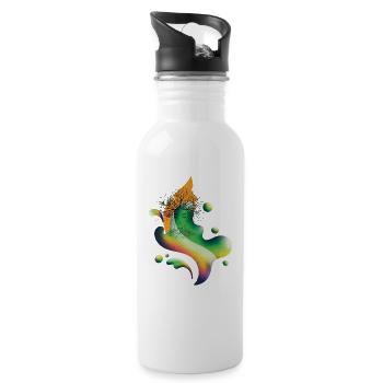 Tree Spirit Rainbow Bloom - Water bottle with straw - white - Right