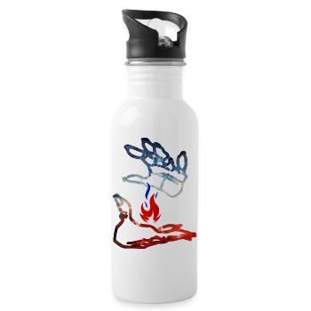 Flamme Fr - Trinkflasche mit integriertem Trinkhalm - Weiß - Rechts
