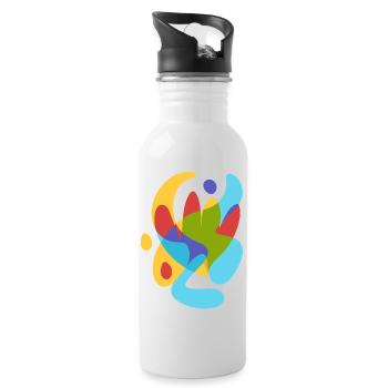 Abstrait Flore tropicale d’été - Gourde avec paille intégrée - blanc - Droite