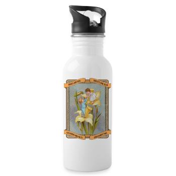 Vintage Flower Kids Chaos Love - Trinkflasche mit integriertem Trinkhalm - Weiß - Rechts