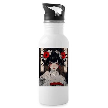 Crimson Blossom: The Geishas Curse - Water bottle with straw - white - Right
