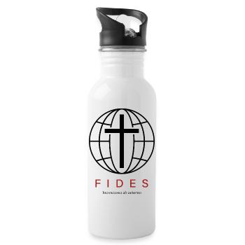 FIDES Cross of Jesus Faith Religion Jesus Christ - Water bottle with straw - white - Right