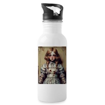 The House Remembers - Water bottle with straw - white - Right