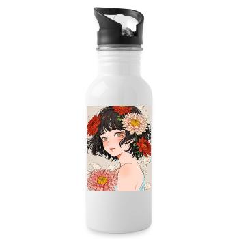 Kirei no Hana - Gourde avec paille intégrée - blanc - Droite