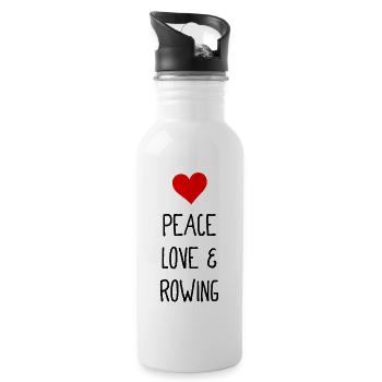 Peace Love and Rowing - Rowing - Rower - Rower - Water bottle with straw - white - Right