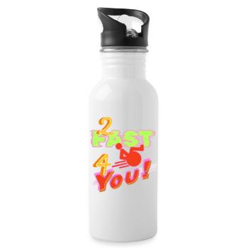 I'm too fast for you in my wheelchair # - Water bottle with straw - white - Right
