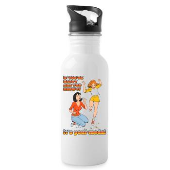 If youre happy and you know it... - Trinkflasche mit integriertem Trinkhalm - Weiß - Rechts