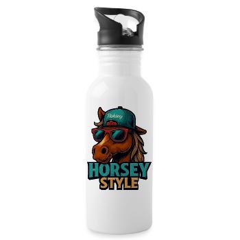 Pferde Style Sonnenbrille - Trinkflasche mit integriertem Trinkhalm - Weiß - Rechts