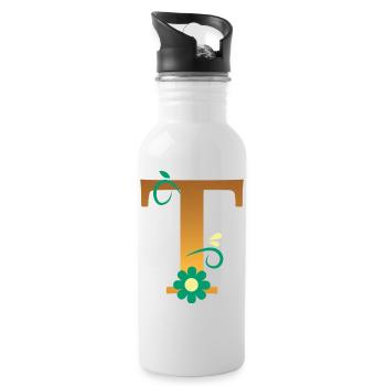 T - Trinkflasche mit integriertem Trinkhalm - Weiß - Rechts