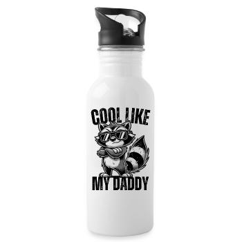 Cooles Waschbär Shirt für Kids zum Vatertag - Trinkflasche mit integriertem Trinkhalm - Weiß - Rechts