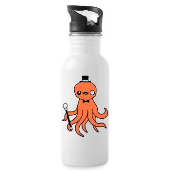 Kraken Mr. Sir Chapeau haut de forme Monocle Lunettes Empire - Gourde avec paille intégrée - blanc - Droite